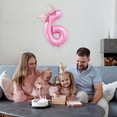 thumbnail image 3 of 40 Inch Happy Party Balloon Set Number Bowknot Shape Balloon Aluminum Film Balloon with Inflatable Straw, 3 of 7