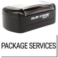 thumbnail image 1 of Slim Pre-Inked Package Services Stamp, Slim 1444, Ultra Slim Design, Impression Size 1/2" by 1-3/4", Up to 25,000 Impressions - Black Ink, 1 of 10