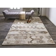 thumbnail image 2 of Palatez Gradient Distressed Diamond Wool Rug, Ivory/Brown, 3ft-6in x 5ft-6in, 2 of 7