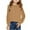 Khaki, variant on DJskiyers Girls Trendy Shirts Swiss Dot Chiffon Blouses Frill Neck Loose Fit Tops Puff Long Sleeve Dressy Tshirts Breathable Casual Tees