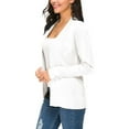 thumbnail image 4 of Outfmvch Women Lightweight Cardigans Open Front Casual Solid Color Long Sleeve Knit Sweater Cover Up with Pockets White XL, 4 of 6