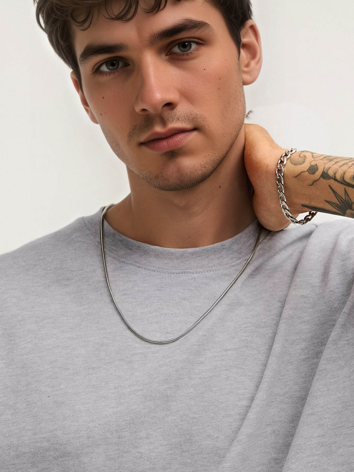 ChainsProMax Round Snake Chain for Men Women Stainless Steel Waterproof Necklace Chain for Pendant Fathers/Mothers Day Gift Dad Mom