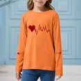 thumbnail image 5 of SERTG Girls Heart Print Valentine Crewneck Pullover Sweatshirt Long Sleeve Spring Summer Comfortable Casual Tops for Kids(Yellow#1,7-8 Years), 5 of 6