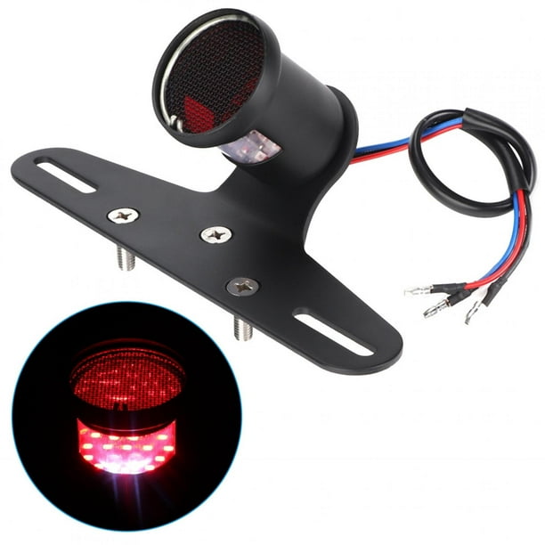 Luz LED De Motocicleta De Estilo Vintage, Lámpara De Luz De Freno De Universal Con Soporte De Placa De Matrícula, Producida A Partir De Materiales De Súper Con Alta