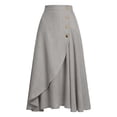 thumbnail image 5 of Skirts for Women Elegant High Waist Pleated Midi Skirt for Everyday Casual Work and Wear with Breathable and Handy Pockets Grey M, 5 of 5