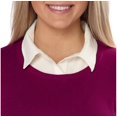 thumbnail image 3 of DKNY Womens Built-In-Layered-Look Pullover Collared Sweater (Magenta, Large), 3 of 5