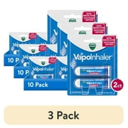 (3 pack) Vicks Vapo Inhaler, Soothing Non-Medicated Vapor Inhaler with Menthol Scent, 2 Count