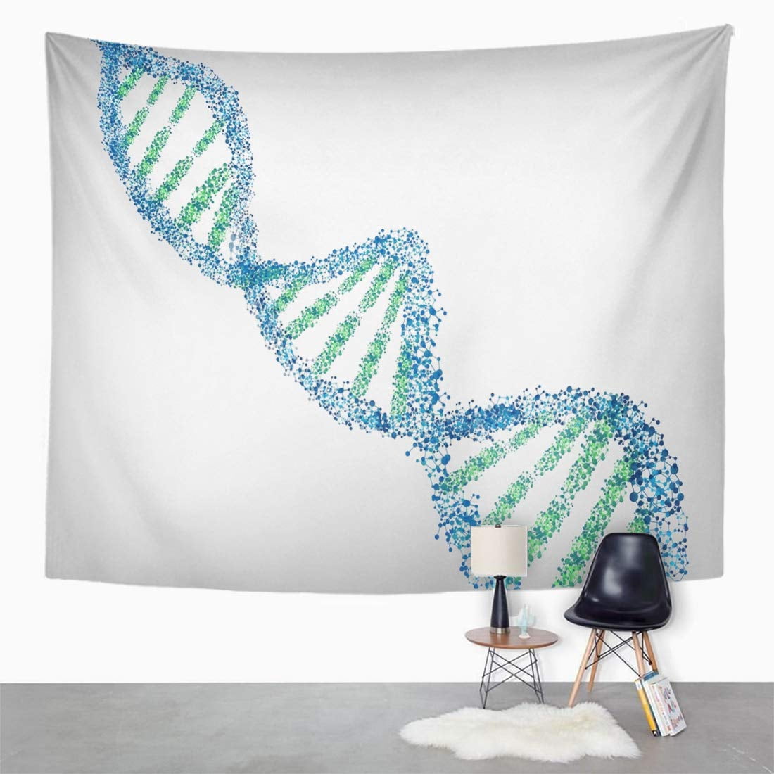 JSDART Helix DNA Green Blue Spiral Biology Biotechnology Cell Chromosome Wall Art Hanging Tapestry Home Decor for Living Room Bedroom Dorm 51x60 inch Walmart