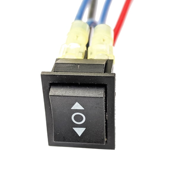 IndusTec 20 AMP 12V DC Motor Polarity Reversing Rocker Switch - Maintained Latch, With 8" Wires