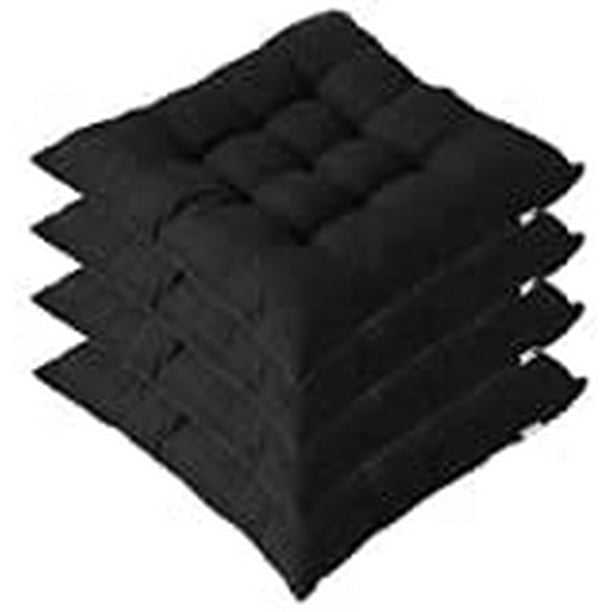 WOVTE Set of 4 Indoor/Outdoor Chair Cushion, Cotton Chair Pads Square
