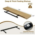 thumbnail image 6 of Floating Shelves for Wall, 32Inch Floating Shelves Set of 2, Hanging Shelf with Invisible Brackets, Wood Shelves for Living Room, Bedroom, Kitchen, Oak, 6 of 13