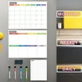 thumbnail image 5 of Magnetic Dry Erase Whiteboard Calendar for Fridge Set of 3 - Monthly, Weekly & Daily Organizer Planner, Grocery List, 4 Markers & Eraser, 5 of 7