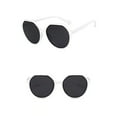thumbnail image 2 of Trendy Round Sunglasses Solid Color And Color Blocking Sunglasses, 2 of 3
