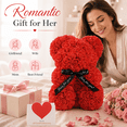 thumbnail image 4 of Rose Bear Gift for Women, Decorative Flower Teddy Bear with Gift Box and Card, Flower Bear Gifts for Girlfriend Mom, Valentines Day Mothers Day Gifts, 4 of 7