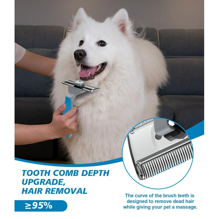 Dog Brush Cat Shedding Brush Effectively Reduces Shedding by up to 90 Dual Edge Design with Heavy Duty Stainless Steel Hair Removal Tool with