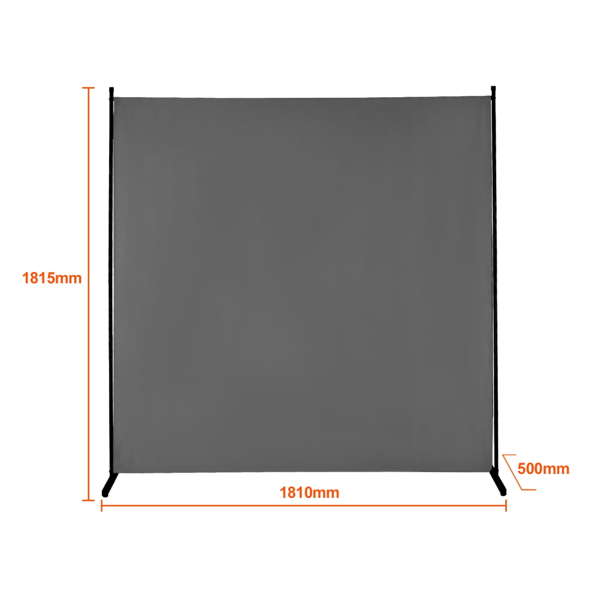 ZHICHUN 6FT Single Panel Room Divider Gray Freestanding Privacy Screen Iron Frame Waterproof Oxford Fabric Partition Divider for Bedroom Living Room Office