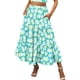 thumbnail image 2 of Gibobby faldas de mezclilla para mujer Falda de verano plisada elástica con bolsillos para mujer(Verde， L), 2 of 5