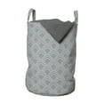 thumbnail image 1 of Geometric Laundry Bag, Traditional Oriental Pattern with Classical Curves Illustration, Hamper Basket with Handles Drawstring Closure for Laundromats, 13" x 19", Grey Beige, by Ambesonne, 1 of 4
