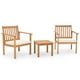 thumbnail image 1 of Costway Juego de Muebles de 3 Piezas de Madera con Sillas Mesa de Centro de Madera de Acacia Cojines Suaves para Porche Patio Balcón Blanco, 1 of 8