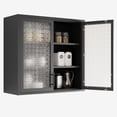 thumbnail image 4 of New Retro Wall Cabinet - Black Steel, Hazy Glass Doors, 2 Shelves, 31.5"W x 30"H, Outdoor Paint, 4 of 6
