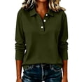 thumbnail image 4 of Perfectbot Women's Vintage Long Sleeve Collared Shirt, Stretch Knit Button Up Top Casual Office Work Wear, 4 of 8