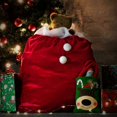 thumbnail image 3 of 2 bolsas navideñas de 70 x 100 cm Terciopelo noble con cordón largo y pompones blancos - Bolsa de regalo para disfraz y decoración de Papá Noel - Saco de Papá Noel para rellenar (rojo), 3 of 5