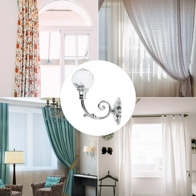 Willstar Pair Crystal Curtain Tie Back Hooks Wall Mounted Metal