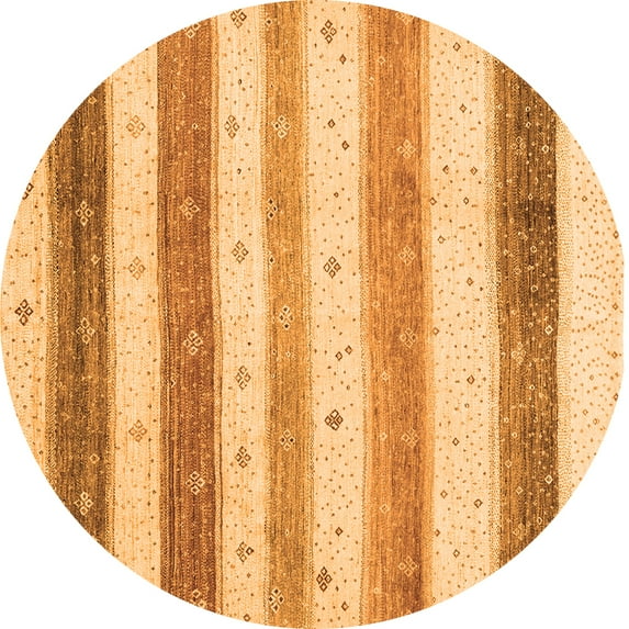 Ahgly Company Indoor Round Solid Orange Modern Area Rugs, 5' Round