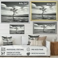 thumbnail image 4 of Designart "Monochrome Lakeside Arboreal Portrait" Landscape Mountains Floater Framed Canvas Wall Art, 4 of 5