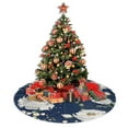 thumbnail image 4 of XMXY Halloween Christmas Tree Skirt, Blue Embellished Flowers Holiday Party Indoor Decorations Ornaments, 36 Inch, 4 of 5