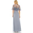 thumbnail image 2 of Mac Duggal Womens 2 Piece Sleeveless Embellished Cape Gown Cocktail Dress, slateblue, 14, 2 of 2