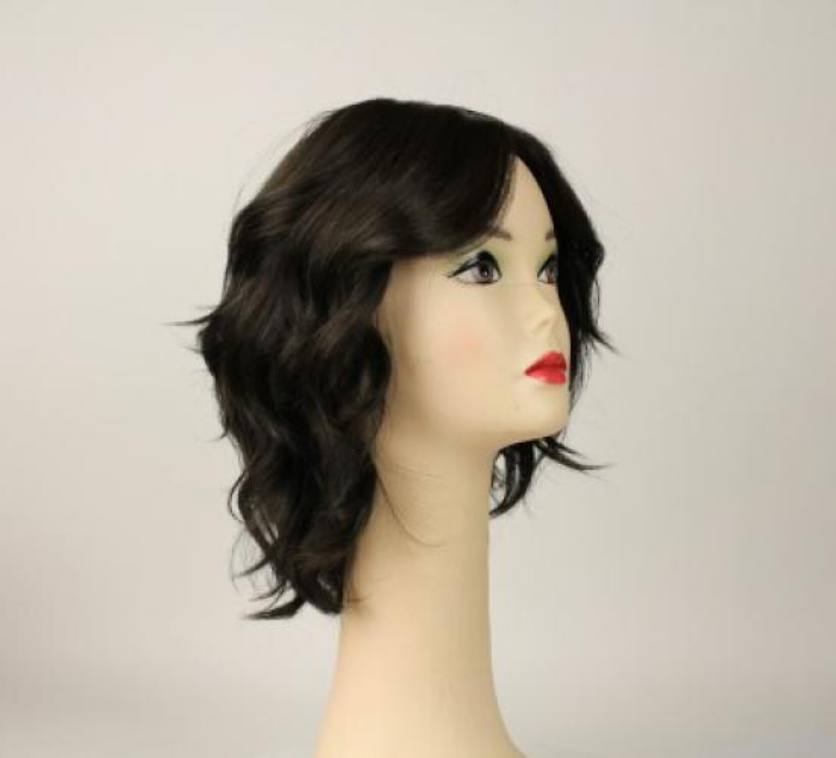 European Human Hair Freeda Wig Regina Dark Brown Multi-Directional Skin Top Size L