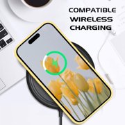 for iPhone 14 Pro Case Liquid Silicone Soft Gel Rubber Microfiber Lining Cushion Cover ShockProof Protective Phone Case for iPhone 14 Pro(6.1 inch)-Yellow