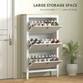 thumbnail image 4 of HOMCOM Armoire à Chaussures avec 3 Tiroirs Basculants, Armoire de Rangement pour Chaussures Étroite, Blanc, 4 of 10