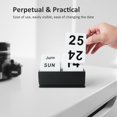 thumbnail image 5 of Wooden Block Perpetual Calendar for Desk, Daily Desktop Standing Flip Calendar with Large Display, Modern Farmhouse Aesthetic Desk Accessories for Home Office Decor, Reusable Yearly, Black, 5 of 14
