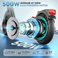 thumbnail image 2 of Electric Scooter for Adults – 8.5"/10"/12" Tires,Peak 500W-700W Motor, 15-30 Miles Range, Up to 20 MPH – Foldable Commuter Scooter for Men & Women, 2 of 9