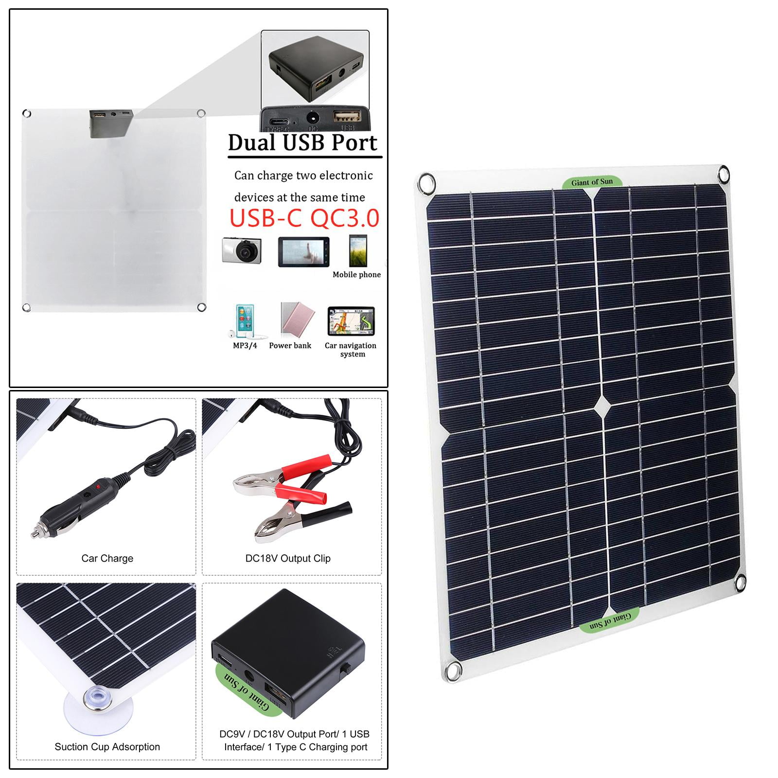200 Watt Monocrystalline Solar Panel, High-Efficiency Monocrystalline Solar Module for Home, Camping, Boat, , RV 12V Battery Charger - 30A