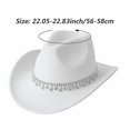 thumbnail image 2 of Slccxzc Vintage Western Cowboy Hat with Rhinestone Tassel, Wide Brim Country Concert Headwear, 2 of 7