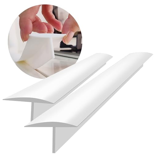 Stove Gap Covers,Silicone Counter Gap Filler for Stove,30 Inches for 4-25mm Gap,Seal Spills between Appliances Countertop Furniture Stoves Ovens(Set of 2,White)