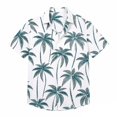 thumbnail image 2 of BUWTTED Shirts for Men Short Sleeve Button Down Loose Hawaiian Beach Tropical Print Summer Casual Holiday Vacation Breathable White2 Shirt L, 2 of 4