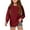 Wine, variant on Ohufall Kids Long Sleeve T-Shirts Fashion Solid Causal Ruffle Sleeve Crew Neck Blouse Lightweight Loose Hollow Out Pullover Tops for Teen Girls, 6-16 Years