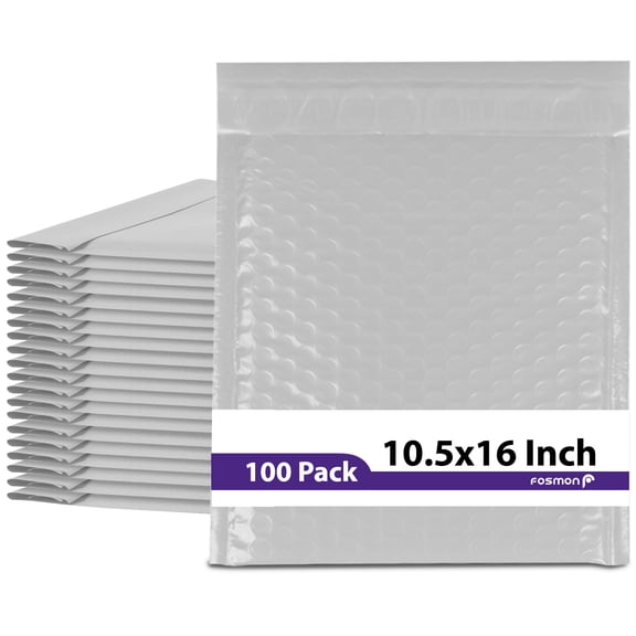 Fosmon 10.5 x 16 Self Seal Tear Proof Poly Bubble Mailers Shipping Bags 100 50 25 15