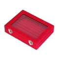 thumbnail image 4 of Jewelry Box, Jewellery Case Dust Free  For Earring Red, 4 of 8