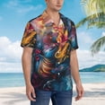 thumbnail image 3 of Balery Vibrant Rooster Painting Camisas hawaianas de manga corta para hombre, camisas playeras de corte holgado, camisas de vacaciones con botones,XX-Large, 3 of 7