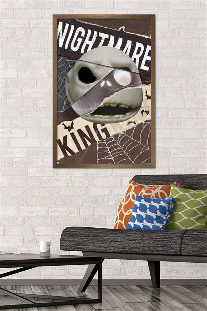 Disney Tim Burton's The Nightmare Before Christmas - Distorted Jack Wall Poster, 22.375" x 34" Framed