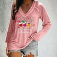 thumbnail image 4 of EchfiProm Womens Long Sleeve Tops Pink Pullover Santa Print Xmas Christmas T Shirts for Women Funny, 4 of 6