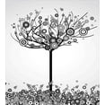 thumbnail image 3 of Tree of Life Duvet Cover Set, Abstract Image Circle Leaves and Round Plants Spiral Dot Illustration Design, Decorative 3 Piece Bedding Set with 2 Pillow Shams, Queen Size, Black White, by Ambesonne, 3 of 3