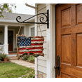 thumbnail image 6 of patriotic Wooden American Flag wall hanging Sign 4th of July Wood Block Patriotic Wall Art 4th of july Decor for Memorial Veterans Day Wall Decorations, 7.87 x 7.48 Inches, 6 of 7