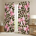 thumbnail image 2 of Manfei Watercolor Bowknot Teens Black Out Curtains, Fashion Leopard Cheetah Print Curtains Pack of 2 (42x63 Each), Buffalo Ribbon Bedroom Curtains, Curtains and Drapes Decor, 2 of 6