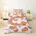thumbnail image 2 of Erosebridal Kids C Personalized Initial Capybara Bubble Tea Twin Bedding,Boys Girls Kawaii Funny Food Duvet Cover Set,2pcs,No Comforter,Pink Reversible, 2 of 5